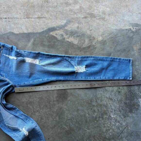 Frame Denim Le Garcon Skinny Jeans Women's 26 Blue Distressed Mid Rise Stretch - Picture 10 of 11